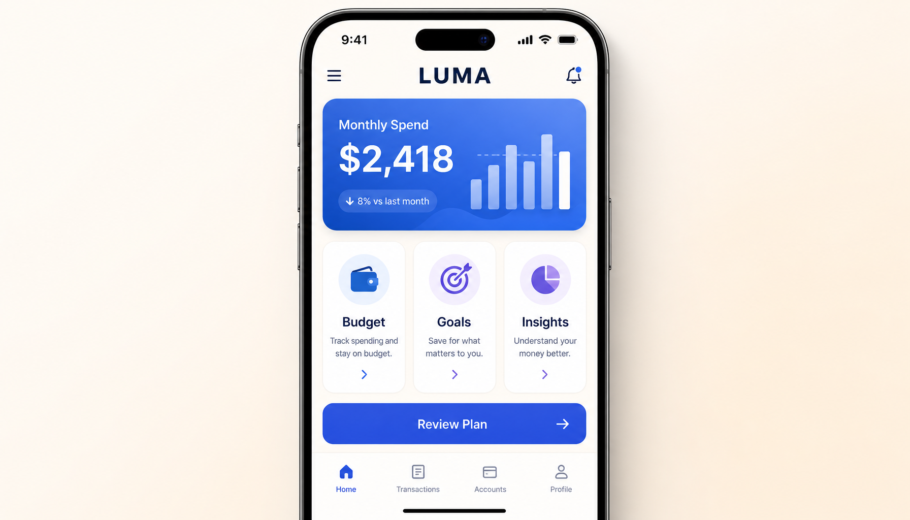 LUMA mobile app UI mockup generated with GPT Image 2