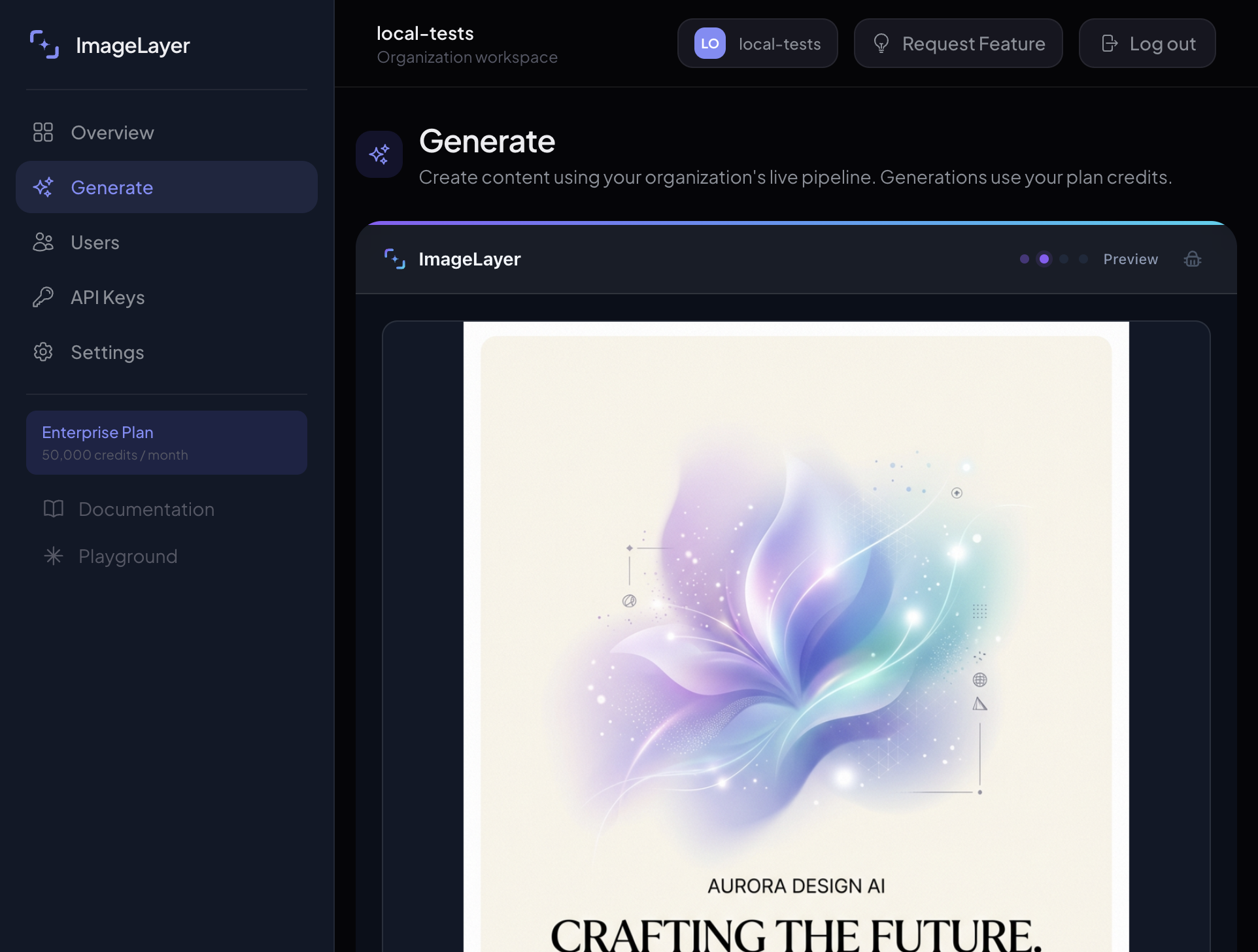 The widget preview state showing the generated image